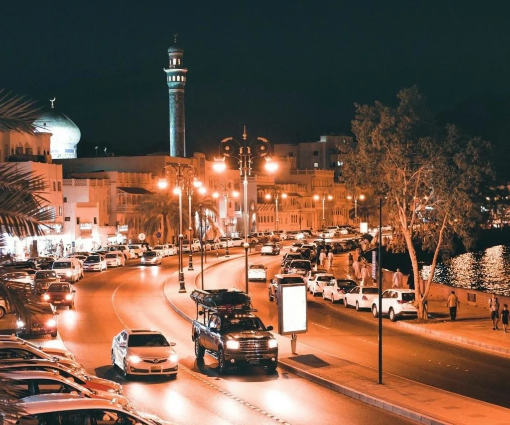 Highway in Muscat Oman at night — driving and transport guide for expats