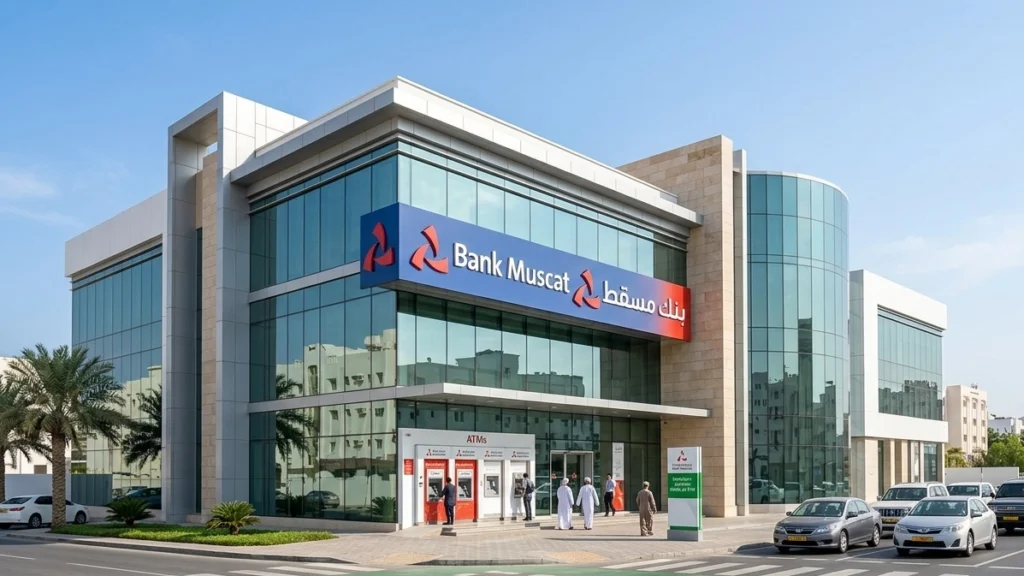 Bank Muscat branch exterior in Muscat