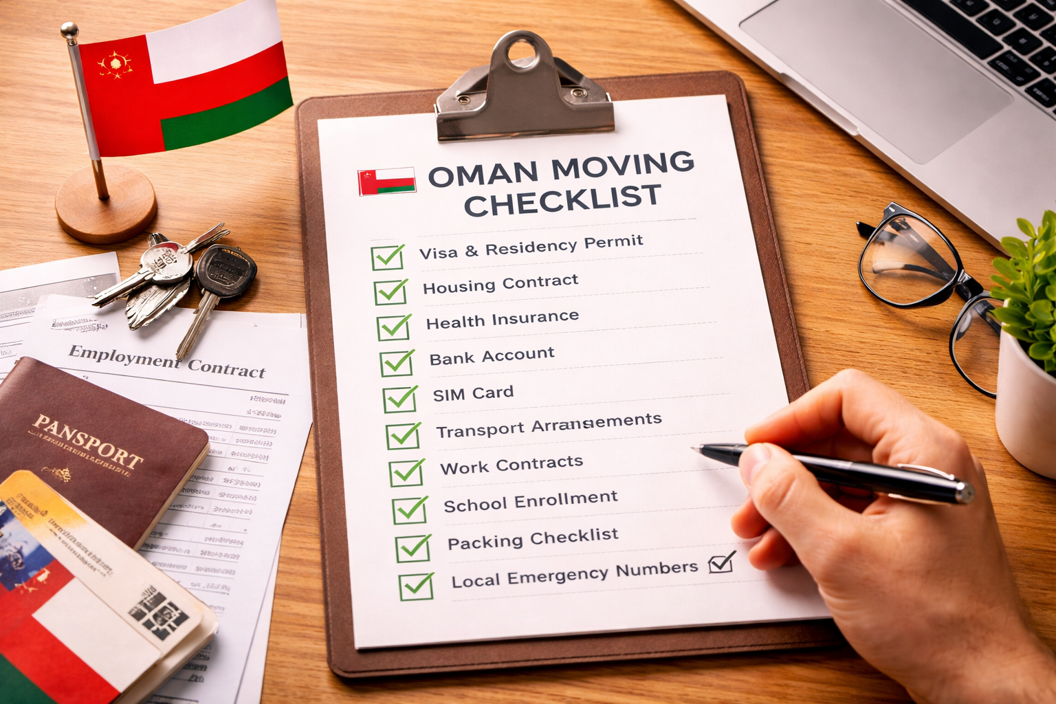Oman visa document checklist - passport, attested certificates, medical test - Daleel Oman expat guide