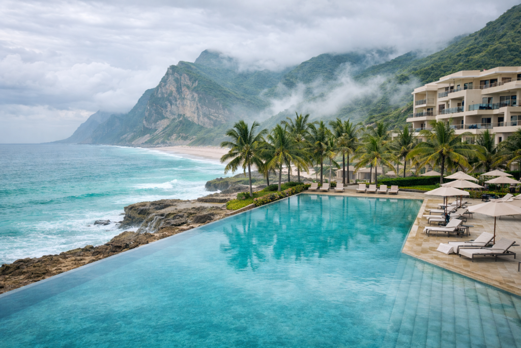 Luxury resort pool Salalah Khareef