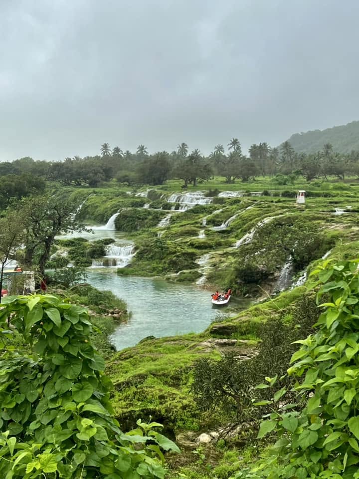 Wadi Darbat waterfall during Khareef season Salalah - things to do guide for expats visiting Oman
